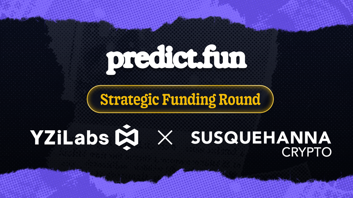 Predict.fun Announces Strategic Funding Round with YZi Labs and Susquehanna Crypto